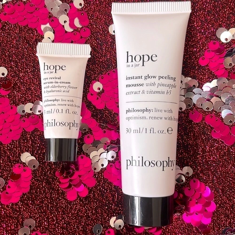 Brand New Philosophy Hope in a Jar Multi-Tasking Moisturizer, Peel, Eye Zip Bag